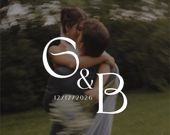 Wedding Monogram Logo | Custom Wedding Logo Design | Minimalist Couple Initial Logo | Premade Monogram Logo