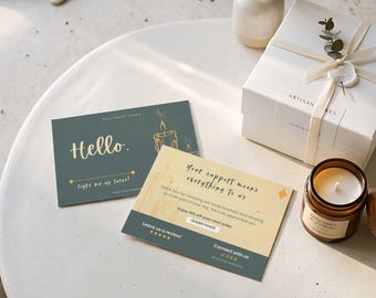Candle Thank You Card Template, Small Business Packaging Insert, Editable Canva Thank You Notes for Candle Brands