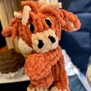 Cielo the Highland Cow, Chunky Knit Cow, Crochet Cow, Cow Stuffed Animal, Stuffed Animal, Plushie, Hand Knit