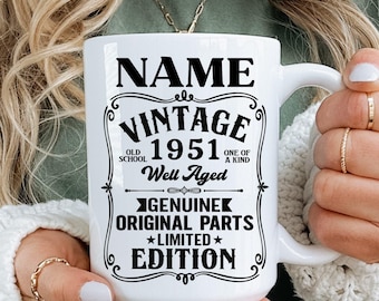 Personalized 1951 Vintage Gift,  75th Birthday Gift Mug, Limited Edition Gift, 75 Birthday for Men, 75 Year Old  aged to perfection