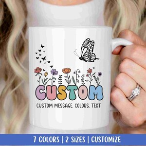 Custom Wildflower Mug, Custom Mug, Personalized Mug, Personalized Coffee Mug,Custom Family Mug, Make Your Own Mug, Custom Coffee Mug, Cup