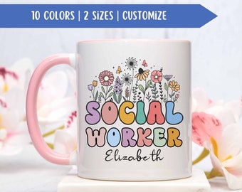 Taza de trabajador social personalizada, Taza de trabajador social, Taza de trabajador social para mujeres, Taza de trabajador social, Trabajador social escolar, Regalo para trabajador social