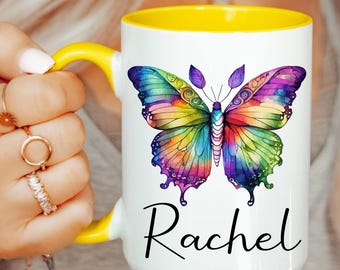 Butterfly Custom Name Mug, Personalized Butterfly Mug, Butterfly Lovers gift, Butterfl Mug, Butterfly Mug, Gift for Butterfly Lover Gift