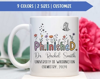Regalo de graduación de doctorado personalizado, regalo de doctorado de graduación, taza de doctorado, taza de doctor, taza de graduación personalizada, taza de doctorado, taza de doctorado