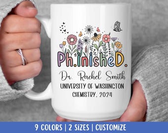 Regalo personalizado para graduación de doctorado, Taza de doctorado, Taza de doctor, Taza de graduación personalizada, Taza de doctorado, Taza de doctorado