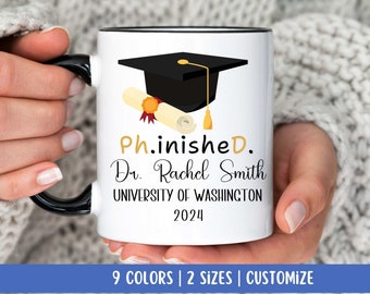 Regalo de graduación de doctorado personalizado, regalo de doctorado de graduación, taza de doctorado, taza de doctor, taza de graduación personalizada, taza de doctorado, taza de doctorado