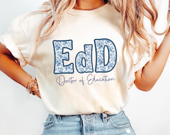 Comfort Color® doctoraatsafstudeershirt, doctoraatsafstudeercadeau, doctor in de onderwijskunde, afstudeercadeau, Ed.D. Overhemd, aangepast T-shirt
