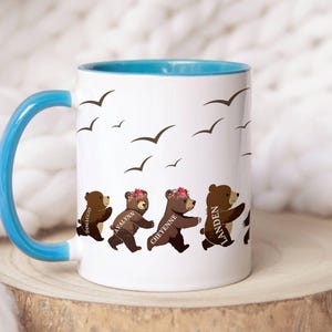 Kubek Papa Bear, Kubek Papa Bear z młodymi, Spersonalizowany kubek dla ojca, Spersonalizowany kubek dla taty, Kubek dla ojca, Kubek Papa z imieniem zdjęcie 11