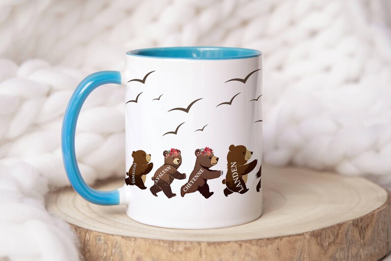 Kubek Papa Bear, Kubek Papa Bear z młodymi, Spersonalizowany kubek dla ojca, Spersonalizowany kubek dla taty, Kubek dla ojca, Kubek Papa z imieniem zdjęcie 11