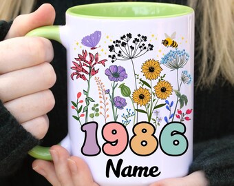 Taza de 40 cumpleaños, taza vintage de 1986, regalo de 40 cumpleaños para mujer, regalo para mamá, regalo para hermana, amiga de 40 cumpleaños, mujer de 40 cumpleaños