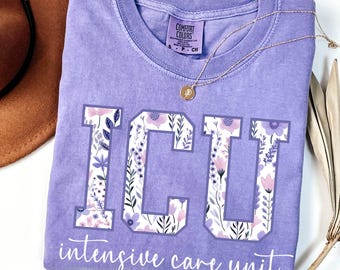Comfort Colors® IVA-sjukskötersketröja, sjukskötersketröja, IVS-presenter, vårdkläder, blå toalett-t-shirt för intensivvårdssjuksköterska, intensivvårdssjuksköterska-tröja