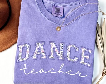 Comfort Colors®  Floral Dance Teacher Shirt, Toile Teacher Back to School Shirt, Dance Lover Shirt, Dance Teacher Gifts,  Ballerina Shirt