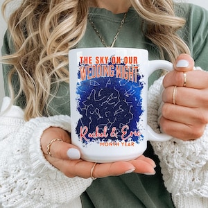 Taza personalizada con mapa estelar, regalo para pareja, taza de cielo nocturno, taza con mapa estelar, taza con mapa de constelación, regalo de cielo nocturno, regalo de boda, regalo de aniversario