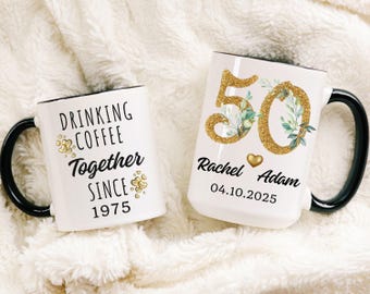 50th Anniversary Mug, Custom 50th Anniversary Gift, Personalized Golden Anniversary, 50th Anniversary Gift For Parents, 50th Anniversary Cup