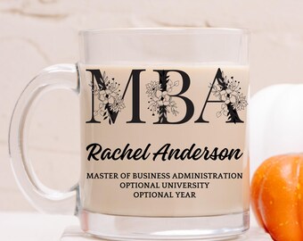 Taza de MBA personalizada, regalo de MBA, regalo de MBA para mujeres, taza personalizada con nombre de MBA, taza de café de MBA, taza de MBA, taza de regalo de graduado de MBA, regalo de graduado de MBA
