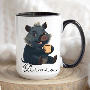 Javelina-mok, pekaricadeaus, grappige javelina-koffiekop, ik kan eruitzien alsof ik naar je luister, maar in mijn hoofd denk ik aan javelina's