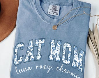 Comfort Colors® Custom Cat Mom Shirt, Gift For Cat Mom, Cat Mom Gift, Cat Gift For Mothers Day, Cat Mama Shirt, Cat Lover Shirt, New Cat Mom