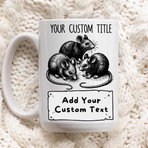 Custom Mouse Mug, Custom Rat Mug,  Personalized Rat Mom, Rat Dad Mug, Rat Lover Coffee Mug,  Rat Owner Gift, Rat Pet Cup, Make Your rat mug