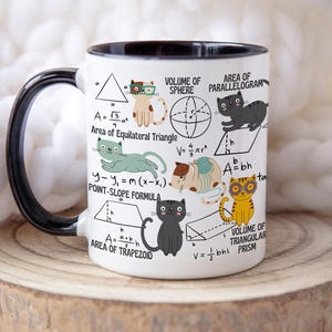 Kattmattemugg, STEM-mattemugg, kattälskarepresent, rolig mattekatterkaffekopp, söt kattpresent, matematiker, matematikstudentlärarepresent