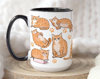 Taza divertida de gato atigrado naranja, gato atigrado naranja, amante de los gatos, taza para papá gato, regalo para amantes de los gatos naranjas, gato atigrado naranja, papá gato, taza de gato personalizada