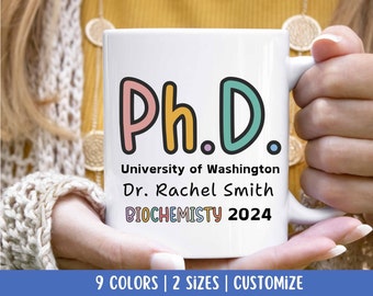 Regalo de graduación de doctorado personalizado, regalo de doctorado de graduación, taza de doctorado, taza de doctor, taza de graduación personalizada, taza de doctorado, taza de doctorado