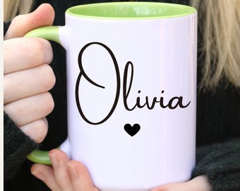 Personalized Mug, Custom Name Mug, Name Mug Personalized, Custom Coffee Mug, Personalized Coffee Mug, Personalized Name, Customize Heart