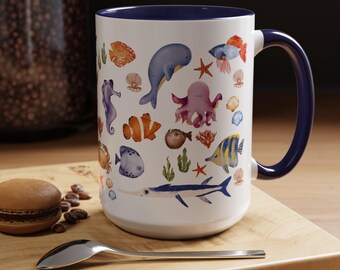 Anpassad present till akvarieägare. Akvariummugg. Gåva för fiskälskare. Mugg för fiskälskare. Akvariummugg. Seaover-mugg. Akvariumägaremugg. Gåva för havsälskare