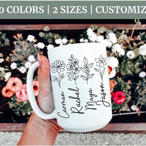 Custom Birth Month Birth Flower mug, Plant Grandma Mug,Mother&#39;s Day Gift, Custom Mom Mug, Mothers Day Mug, Plant Lover Gift, Plant mom mug