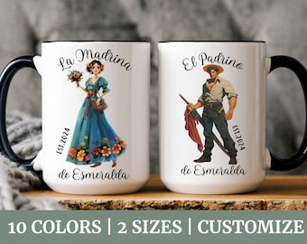 Padrinos Mug Gift, Regalo Para Padrinos, Ideas, Godfather Gift Idea, Quieres Ser Mi, God Parent announcement, Madrina Gift, Padrinos Mug
