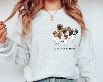 Custom Shih Tzu Sweatshirt, Shih Tzu Shirt, Shih Tzu Dog, Shih Tzu Dad, Shih Tzu Mom, Shih Tzu Sweater, Shih Tzu Gifts, Christmas Gift