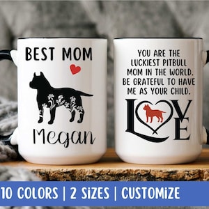 Personalized Pitbull Mug, Pitbull Dad Mug, Pitbull Mom Mug, Dog Lover Gift, Gift For Dog Mom, Gift For Dog Dad, Gift For Pitbull Lover