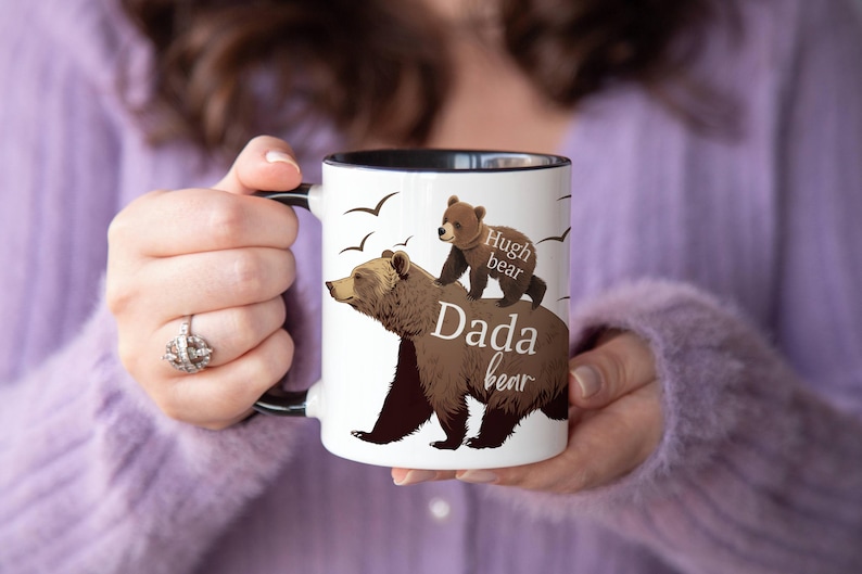 Kubek Papa Bear, Kubek Papa Bear z młodymi, Spersonalizowany kubek dla ojca, Spersonalizowany kubek dla taty, Kubek dla ojca, Kubek Papa z imieniem zdjęcie 5