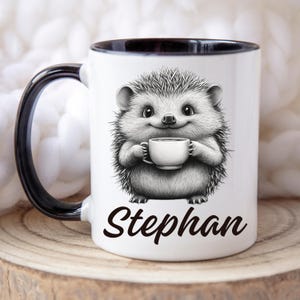 Personalized Hedgehog Mug, Custom Name Hedgehog Coffee Mug, Name Mug, Hedgehog Cup, Hedgehog Gift, Custom Coffee Cup, Name Gift,Gift for Him