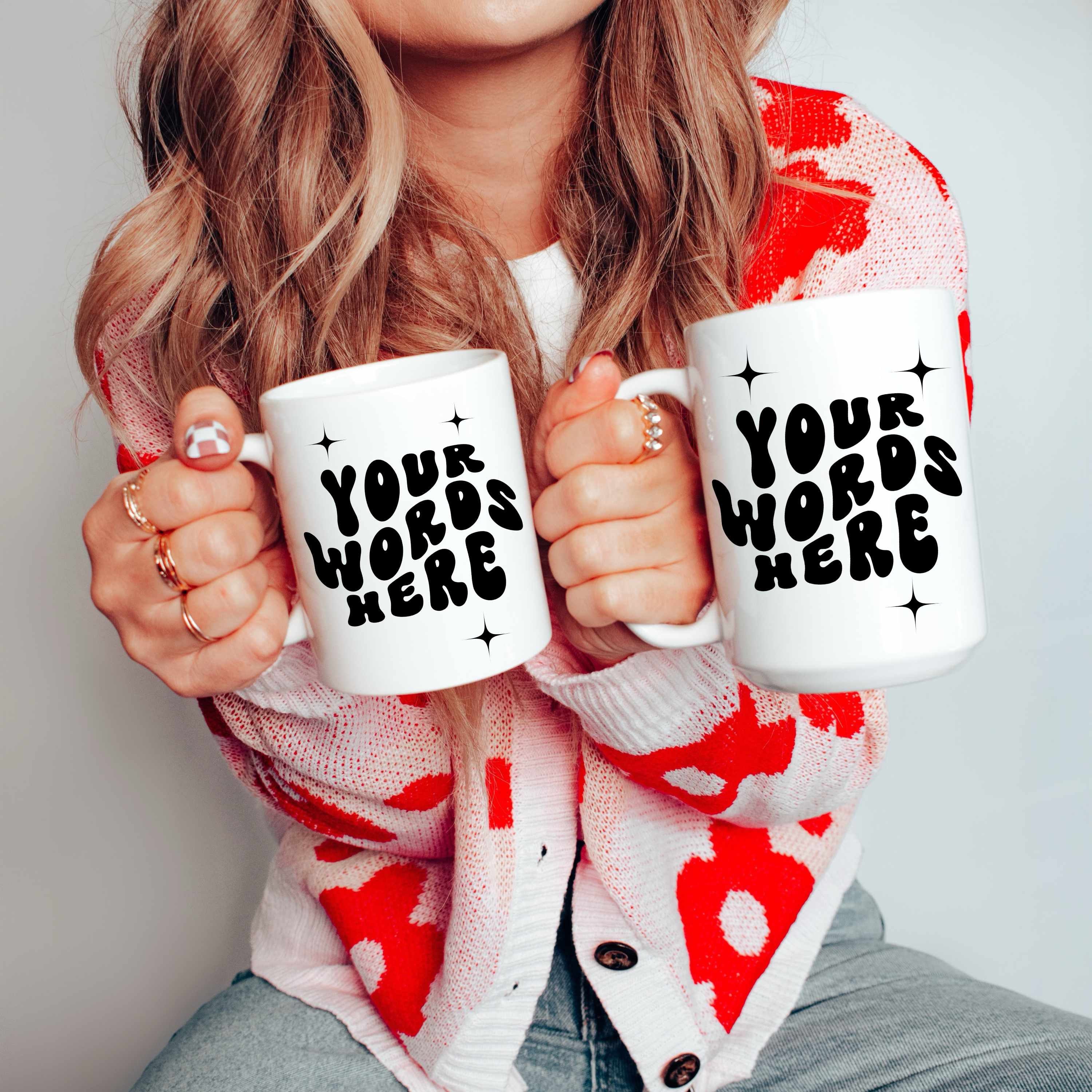 Custom Retro Text Mug, Design Your Own Mug, Gift for Friend,create Your ...