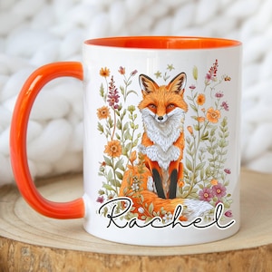 Whimsical Fox Mug, Fox Lover Mug, Fox Coffee Mug, Woodland Animal Mug, Nature Lover Gift, Animal Lover Gift, Fox Tea Cup, Birthday Gift