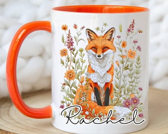 Whimsical Fox Mug, Fox Lover Mug, Fox Coffee Mug, Woodland Animal Mug, Nature Lover Gift, Animal Lover Gift, Fox Tea Cup, Birthday Gift