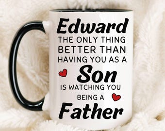 Cadeau pour le fils du père, tasse pour le nouveau papa, cadeau de fête des pères, tasse de maman au fils, cadeau pour le fils de la mère, cadeau de maman, tasse de père personnalisée
