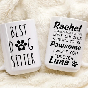 Mug personnalisé pour garde d&#39;animaux, meilleur cadeau pour garde d&#39;enfants, cadeau de remerciement pour garde d&#39;animaux, cadeau pour amoureux des chiens, remerciement pour les gardiens, cadeau pour garde d&#39;animaux