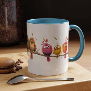 Whimsical Bird mug gift, Birdwatching Mug|birthday coffee mug|great grandma gift,bird watcher gift,bird nerdCamping Bird Mug gift