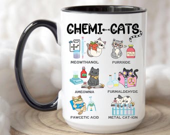 Chemie-Katzen-Becher, Wissenschafts-Katzen-Becher, Phd lustige Katzenbecher, lustige Katzen-Liebhaber-Wissenschaftslehrer-Geschenk, lustige Katzenbecher für Wissenschaftslehrer