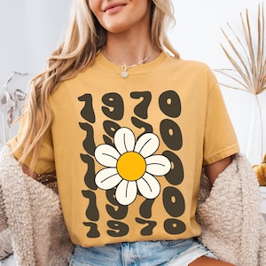 Comfort Colors® 55th Birthday Shirt, Vintage 1970 Shirt, 55th Birthday Gift For Women,  55th Birthday Friend, Groovy Retro Shirt, Mom Gift