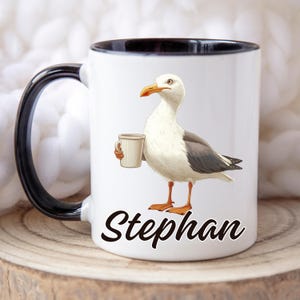 Personalized Seagull Mug,  Seagull Coffee Mug, Custom Name Mug, Cute Seagull Gift, Custom Coffee Cup, Name Gift Mug, Seagull Lover mug