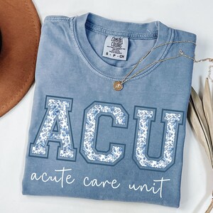 Comfort Colors® ACU-sjuksköterska, blå Toile-t-shirt för akutvårdsavdelning, sjukvårdsskjorta, läkareskjorta, gåvor för akutvård, sjuksköterska som utexaminerad