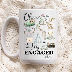 Personalized Engaged Mug, Gift for Fiancee, In My Engaged Era, Engaged Announcement Mug, Engaged Era Mug, Engagement Gifts, Gift for Fiancee