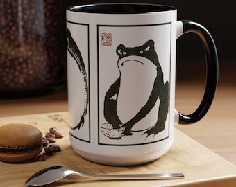 Matsumoto Hoji Mug, Japanese Frog Mug,  Frog Mug, Goblincore Mug,  Toad Wabi Sabi Cottagecore Mug, Sad Frog  Mug, Grumpy Frog Gift Mug