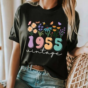 Chemise 70e anniversaire, cadeau grand-mère 70e anniversaire, ami 70e anniversaire, femme 70e anniversaire, chemise vintage 1955, cadeau 70e anniversaire pour femme