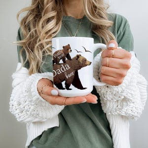Kubek Papa Bear, Kubek Papa Bear z młodymi, Spersonalizowany kubek dla ojca, Spersonalizowany kubek dla taty, Kubek dla ojca, Kubek Papa z imieniem zdjęcie 13