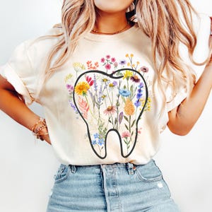 Comfort Colors® Floral Tooth Shirt,Dentist Shirt, Orthodontics, Dental  Hygienist, Dentist Graduation, Dental Student, Dental Assistant Tee