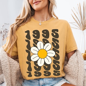 Comfort Colors® 30. Geburtstag Shirt, Vintage 1995 Shirt, 30. Geburtstag Geschenk für Frauen, 30. Geburtstag Freund, 30 Retro Groovy Daisy Shirt