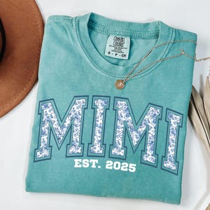 Comfort Colors® Mimi Shirt, Blue Toile Floral Mimi Shirt, Mimi Tee, Custom Mimi Shirt, Gift for Mimi, Grandma Gift, Grandmother Shirt, Gigi